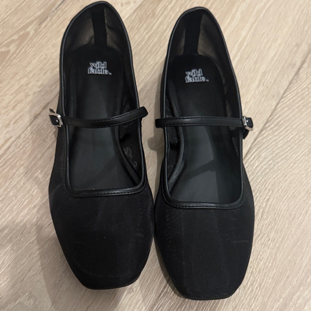 Wild Fable Black Square-Toe Flats